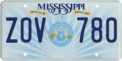 MS license plate ZOV780