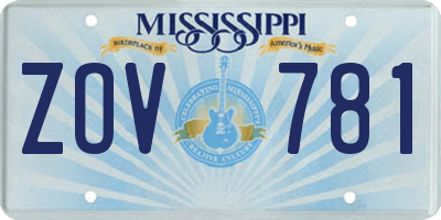 MS license plate ZOV781