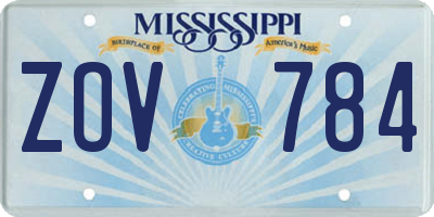 MS license plate ZOV784