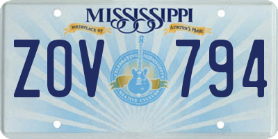 MS license plate ZOV794