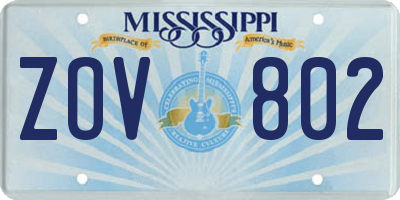 MS license plate ZOV802