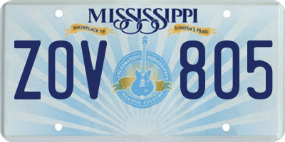 MS license plate ZOV805