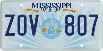 MS license plate ZOV807