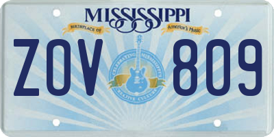 MS license plate ZOV809