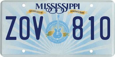 MS license plate ZOV810
