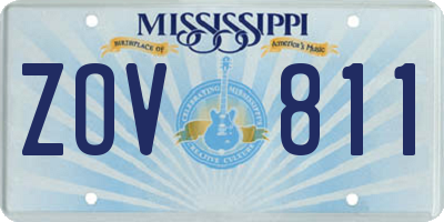 MS license plate ZOV811