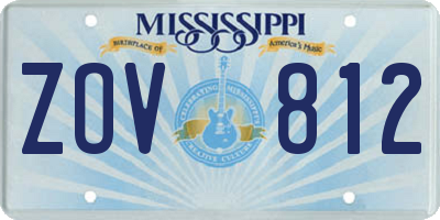 MS license plate ZOV812