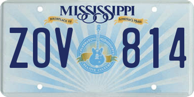 MS license plate ZOV814