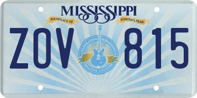 MS license plate ZOV815
