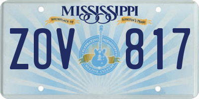 MS license plate ZOV817