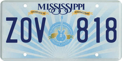 MS license plate ZOV818