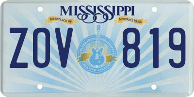 MS license plate ZOV819