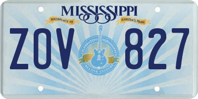 MS license plate ZOV827