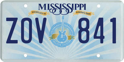 MS license plate ZOV841
