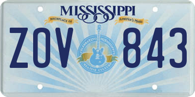 MS license plate ZOV843