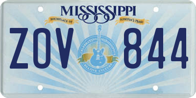 MS license plate ZOV844