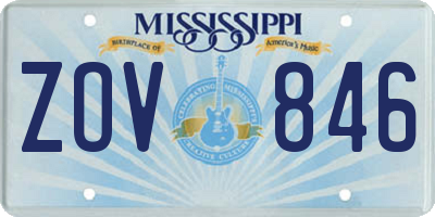 MS license plate ZOV846