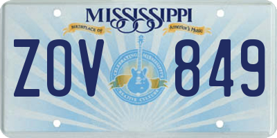 MS license plate ZOV849