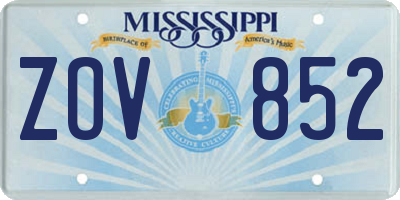 MS license plate ZOV852
