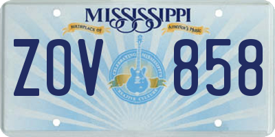 MS license plate ZOV858