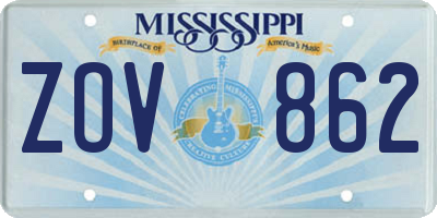 MS license plate ZOV862