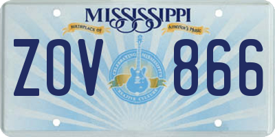 MS license plate ZOV866