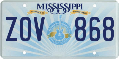 MS license plate ZOV868