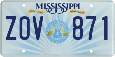 MS license plate ZOV871