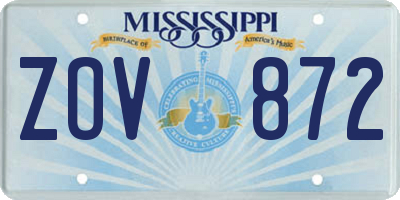 MS license plate ZOV872