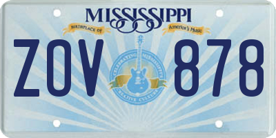 MS license plate ZOV878