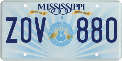 MS license plate ZOV880