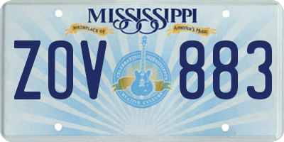 MS license plate ZOV883