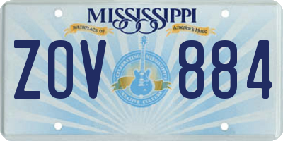 MS license plate ZOV884