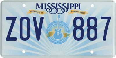 MS license plate ZOV887
