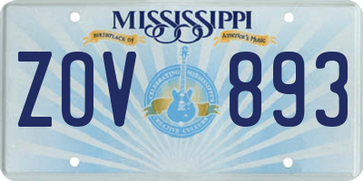 MS license plate ZOV893