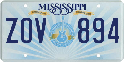MS license plate ZOV894