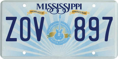 MS license plate ZOV897