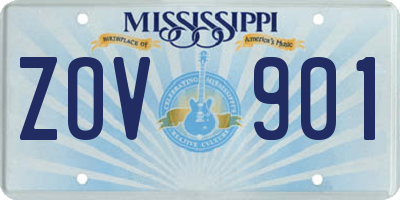 MS license plate ZOV901