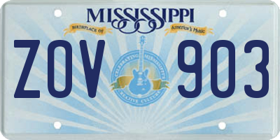 MS license plate ZOV903