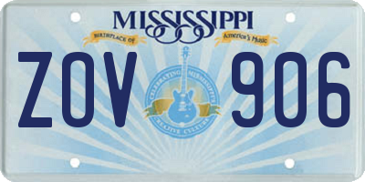 MS license plate ZOV906