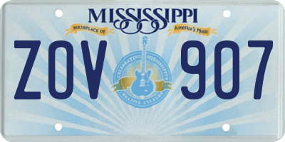 MS license plate ZOV907