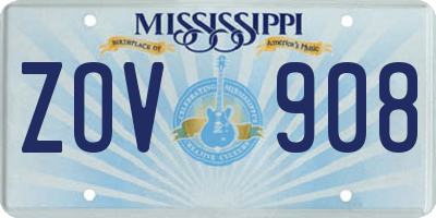 MS license plate ZOV908