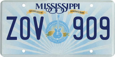 MS license plate ZOV909