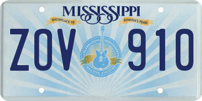 MS license plate ZOV910