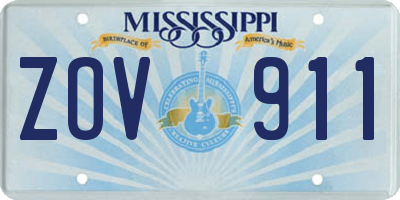 MS license plate ZOV911