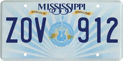 MS license plate ZOV912
