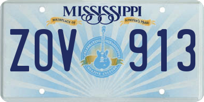 MS license plate ZOV913