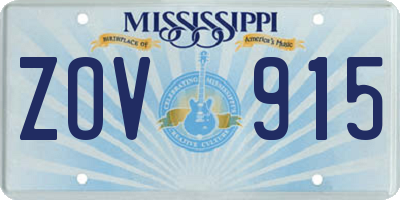 MS license plate ZOV915