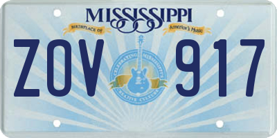 MS license plate ZOV917