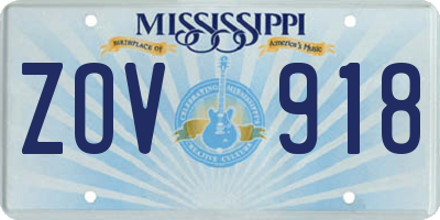 MS license plate ZOV918